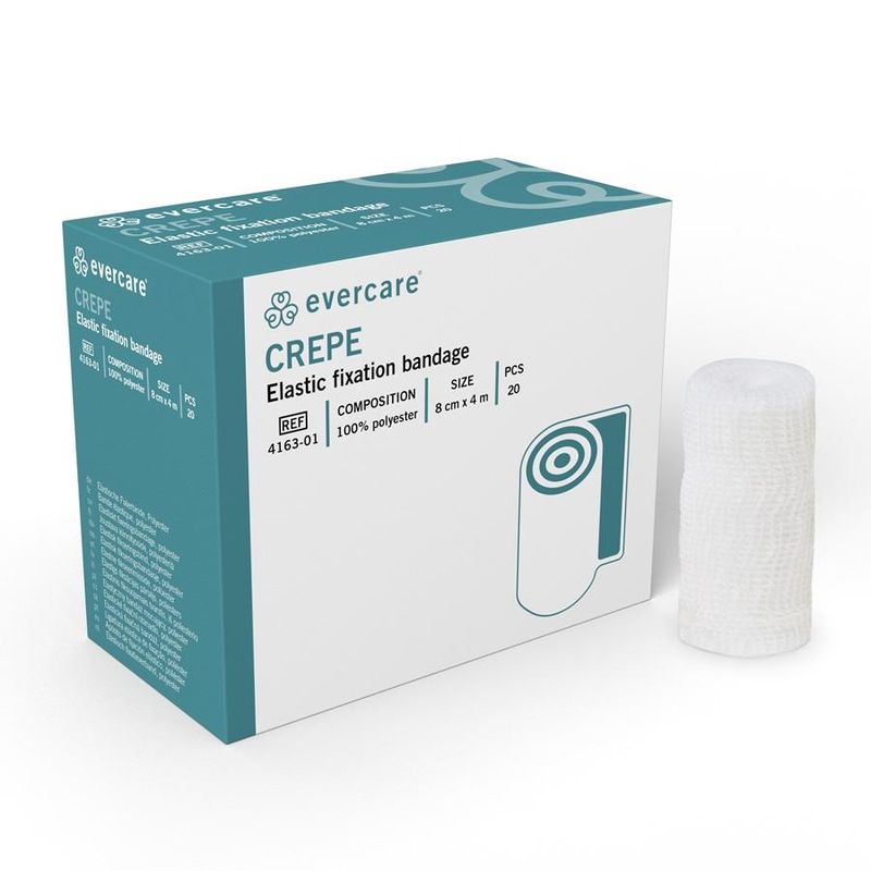 Elastisk fikseringsbind 8 cm x 4 m 100% polyester 20 stk